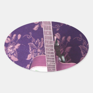 Sticker Ovale Guitare vintage : Le rêve de style africain