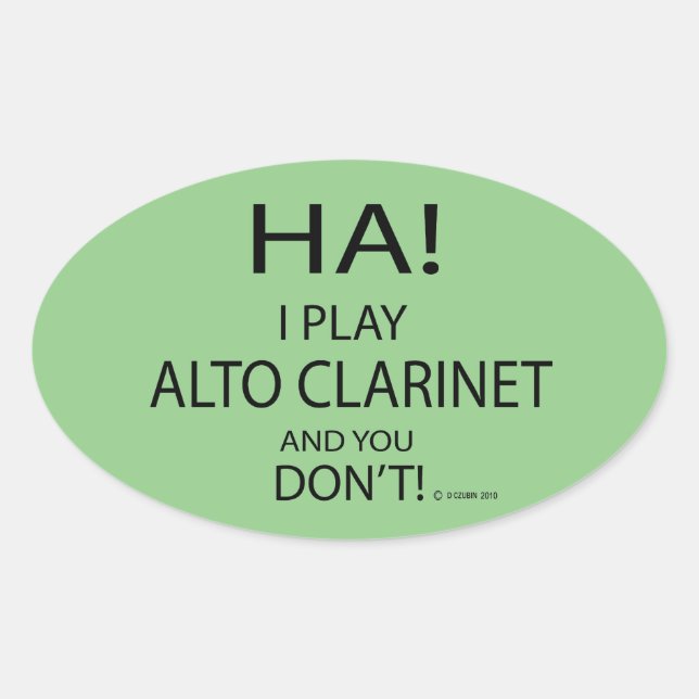 Sticker ovale Ha Alto Clarinet (Devant)