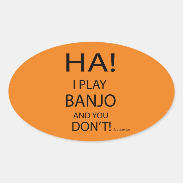 Sticker ovale Ha Banjo (Devant)