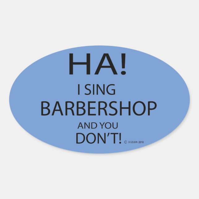 Sticker ovale Ha Barbershop (Devant)