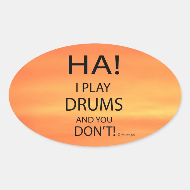 Sticker ovale Ha Drums (Devant)