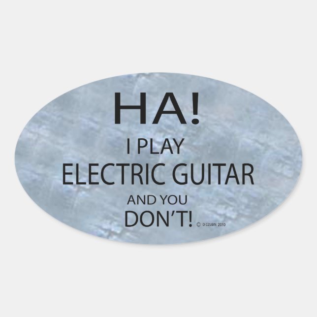 Sticker ovale Ha Electric Guitar (Devant)