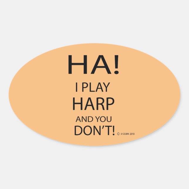 Sticker ovale Ha Harp (Devant)