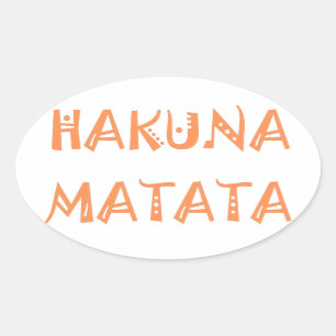 Sticker Ovale Hakuna Matata – Art textuel tribal africain