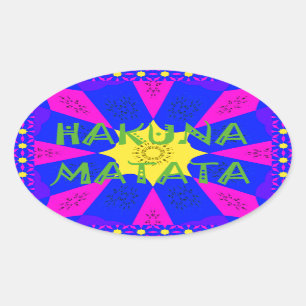 Sticker Ovale Hakuna Matata Beautiful Amazing Design Colors