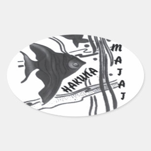 Sticker Ovale Hakuna Matata Fish Art Imprimer