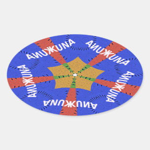 Sticker Ovale Hakuna Matata Iridiscent bleu