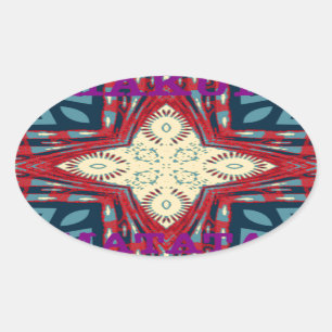 Sticker Ovale Hakuna Matata Texte Hope Art Abstrait Design d'imp