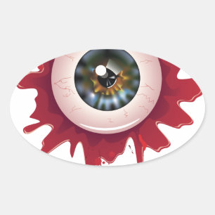 Sticker Ovale Halloween Bloody Eyeball3