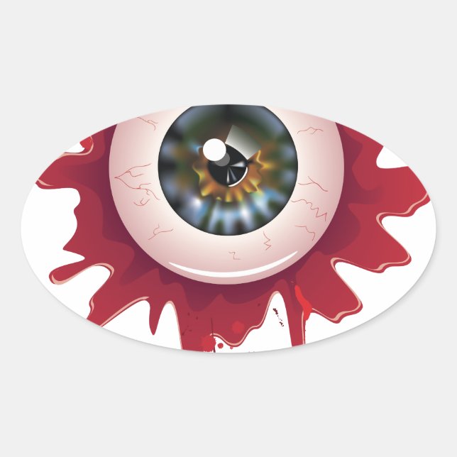 Sticker Ovale Halloween Bloody Eyeball3 (Devant)