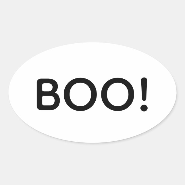 Sticker Ovale Halloween BOO ! Sac cadeau de typographie simple (Devant)