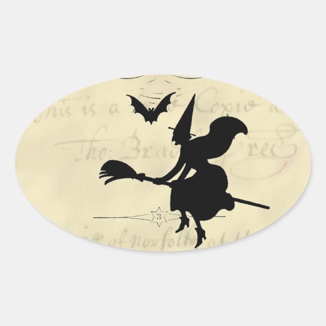 Sticker Ovale Halloween du bal des sorcières (Devant)