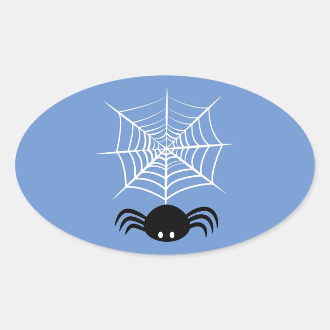 Sticker Ovale Halloween Spider Web (Devant)