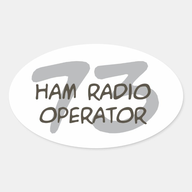 Sticker Ovale Ham Radio (Devant)