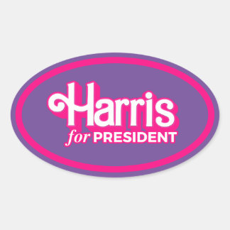 Sticker Ovale Harris pour le président Pink Style