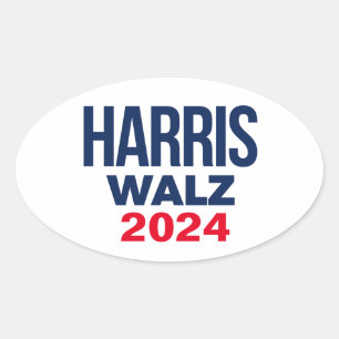 STICKER OVALE HARRIS WALZ 2024