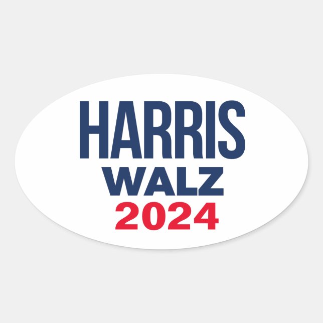 STICKER OVALE HARRIS WALZ 2024 (Devant)
