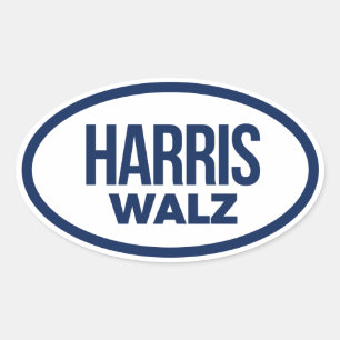 STICKER OVALE HARRIS WALZ 2024