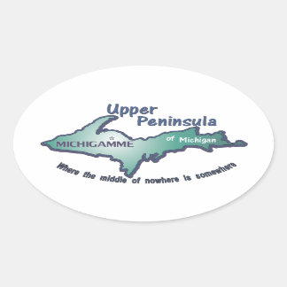 Sticker Ovale Haut de la péninsule Michigamme au milieu de nulle