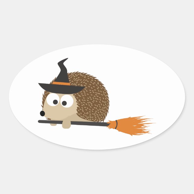 Sticker Ovale Hedgehog Witch (Devant)