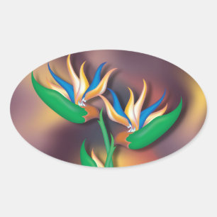Sticker Ovale Héliconie