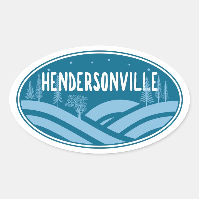 Sticker Ovale Hendersonville Caroline du Nord Extérieur (Devant)