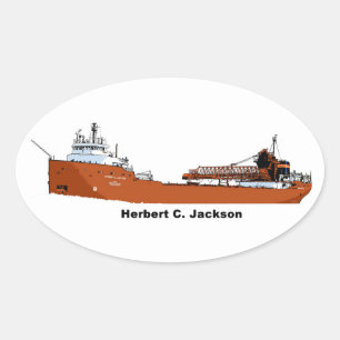 Sticker Ovale Herbert C. Jackson, cargo des Grands Lacs
