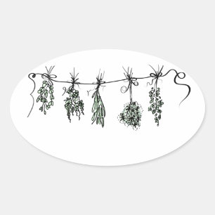 Sticker Ovale Herbes du jardin