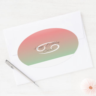Sticker Ovale Heureux cancer d'anniversaire