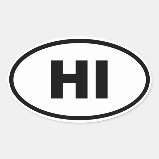 Sticker Ovale HI Hawaii (Devant)