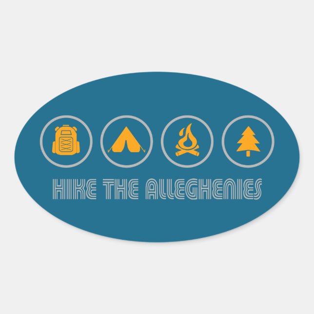 Sticker Ovale Hike The Allegheny Mountains (Devant)
