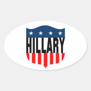 Sticker Ovale hillary clinton étoiles et rayures