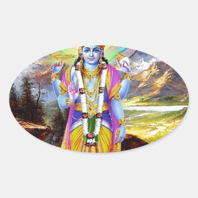 STICKER OVALE HINDU DIOD VISHNU (Devant)