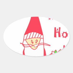 Sticker Ovale Ho Ho Ho Merry Christmas From Santa.png