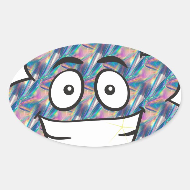 Sticker Ovale hologramme émoji (Devant)