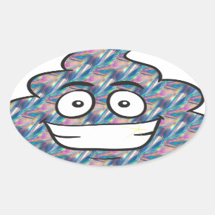 Sticker Ovale hologramme émoji