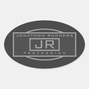 Sticker Ovale Hommes Sporty Gray Gray & Dark Grays