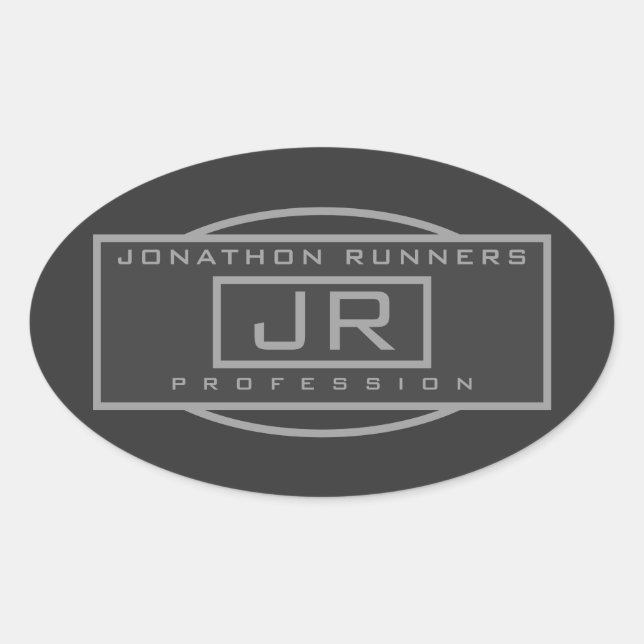 Sticker Ovale Hommes Sporty Gray Gray & Dark Grays (Devant)