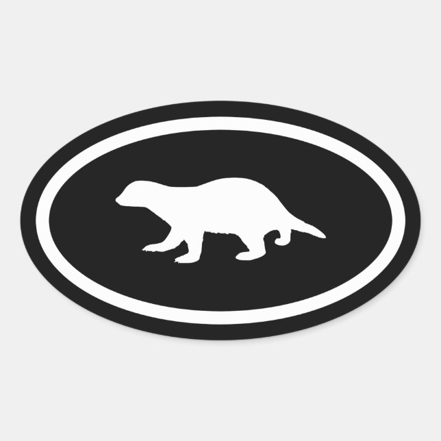 Sticker Ovale Honey Badger (Devant)