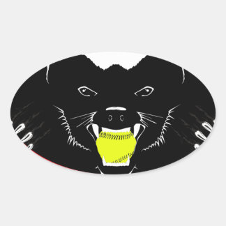 Sticker Ovale Honey Badger Softball