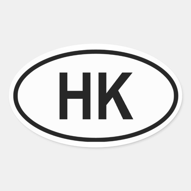 Sticker Ovale Hong Kong "HK" (Devant)
