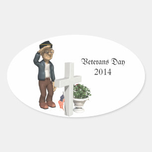 Sticker Ovale honorer nos anciens combattants -