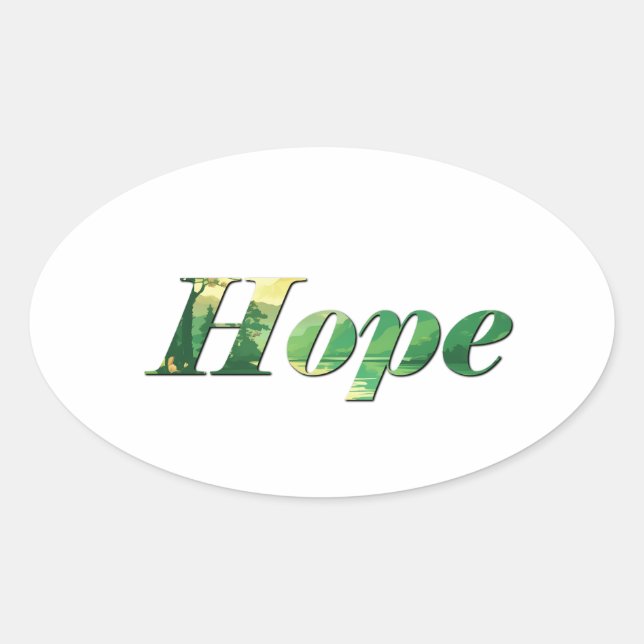 Sticker Ovale Hope. (Devant)