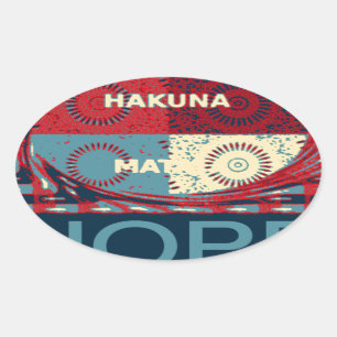 Sticker Ovale Hope Hakunamatata Lovely Inspirational Edgy vecteu