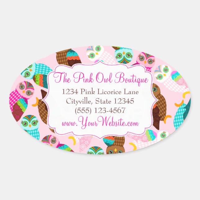 Sticker Ovale How Now Little Owls ? (Devant)