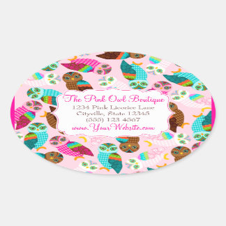 Sticker Ovale How Now Little Owls ?