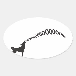 Sticker Ovale Howling Subaru Chien