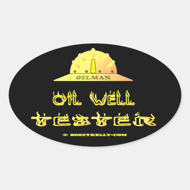 Sticker Ovale Huile, Tester De Puits, Huile, Pétrole, Gaz, Casqu (Devant)