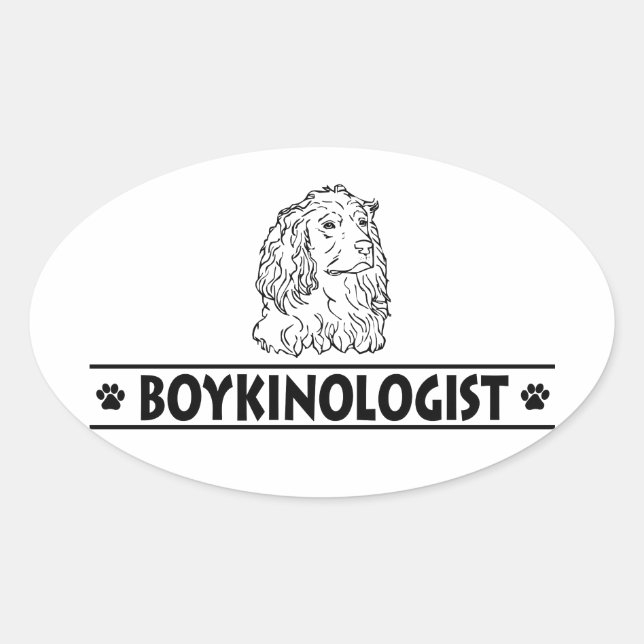 Sticker Ovale Humoristique Boykin Spaniel (Devant)