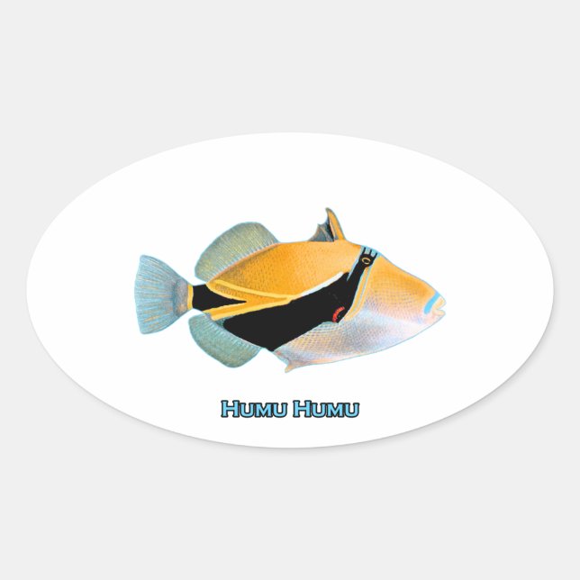 Sticker Ovale Humu Humu Fish (Devant)